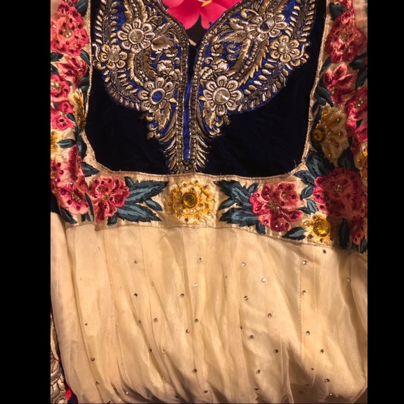 Cream/beige color indian anarkali long dress - Picture 5 of 5